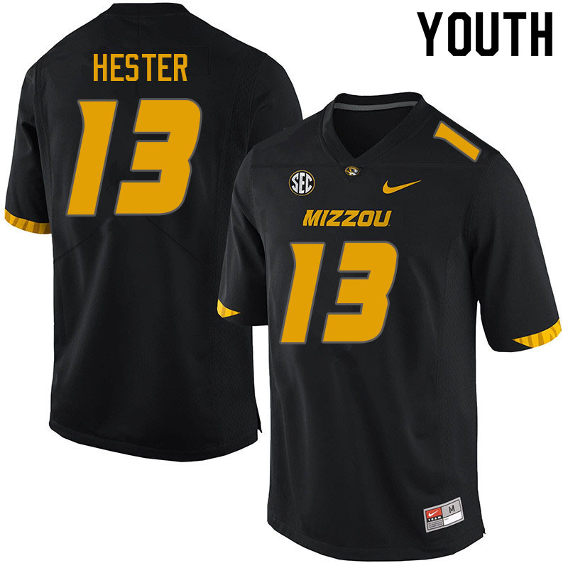 Youth #13 JJ Hester Missouri Tigers College Football Jerseys Sale-Black